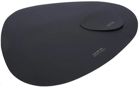 Tavolino Driehoekig - Panno in Pelle di Finto - Impermeabile - Antiscivolo - Sottostante - Dimensioni 43,5x36,5 cm - Panno da Tavolo