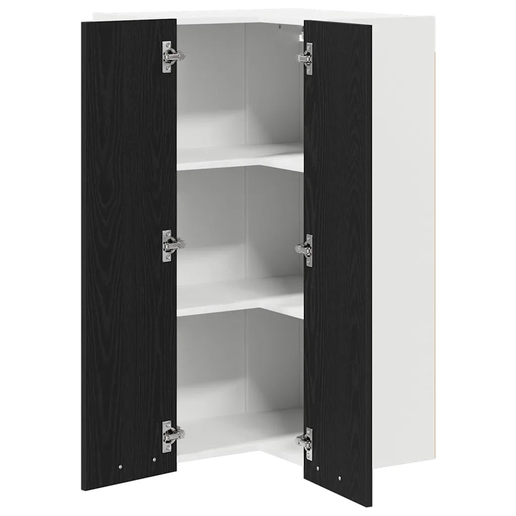 Armadio pensile con porta Rovere Nero e Bianco 57 x 57 x 100 cm