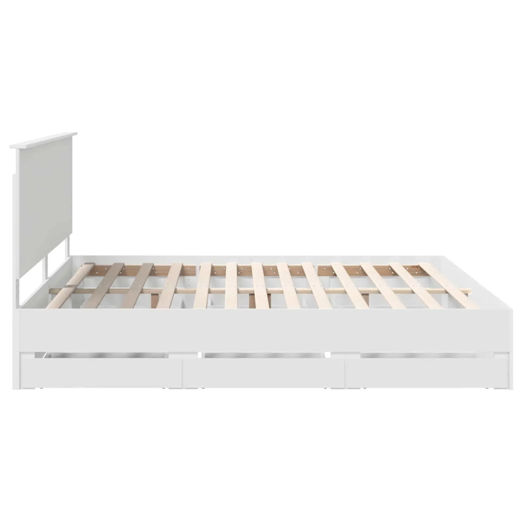 Struttura del letto Bianco 200 x 200 cm Legno Ingegnerizzato