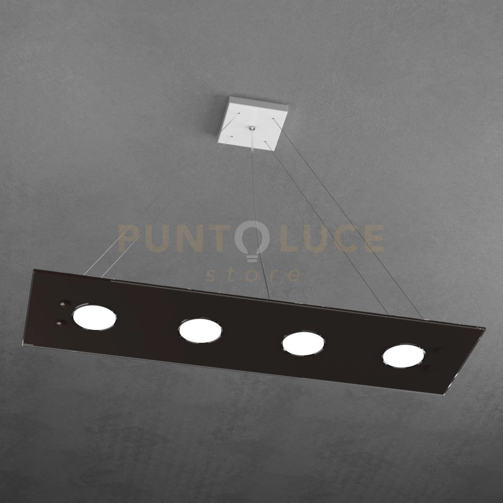 PATH SOSPENSIONE 4+3 LUCI BIEMISSIONE RETTANGOLARE MARRONE 1141-S4 R+3-MA