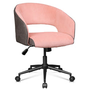 Sedia da ufficio imbottita regolabile in altezza ¨C zephmum ¨C Tessuto e similpelle bianco e grigio scuro