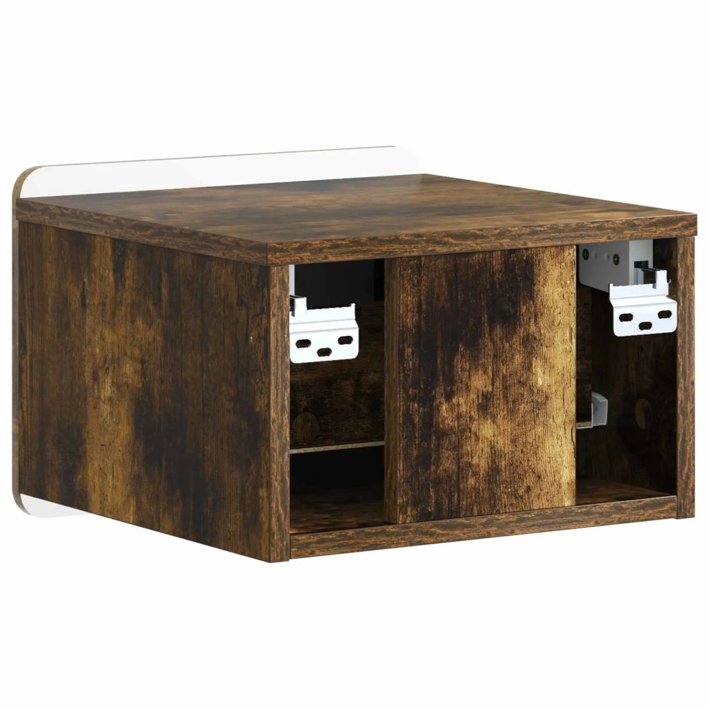 Mobiletto da notte a muro 2 pcs Rovere Fumo 33 x 34,5 x 24 cm 898266