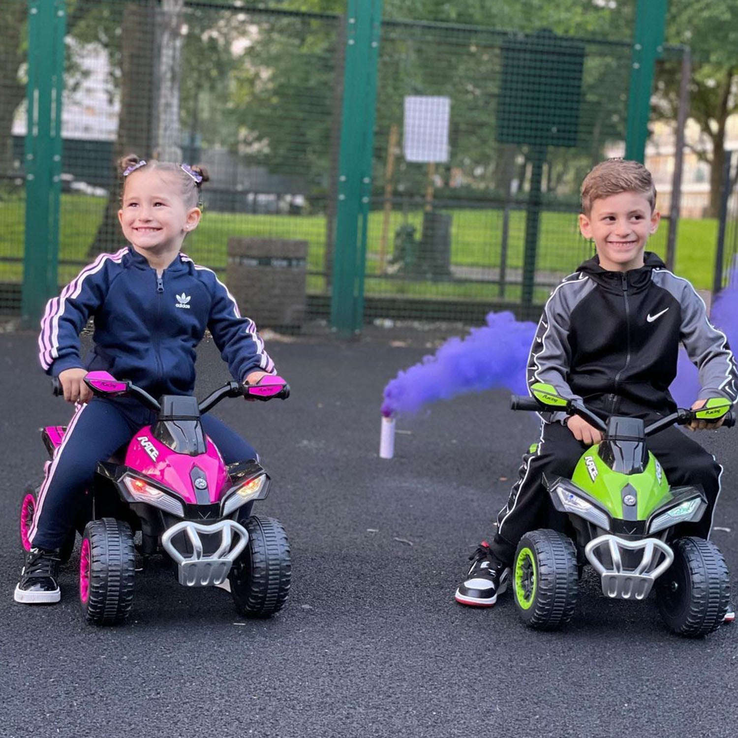 Mini Quad Cavalcabile a Spinta per Bambini con Luci e Suoni Rosa