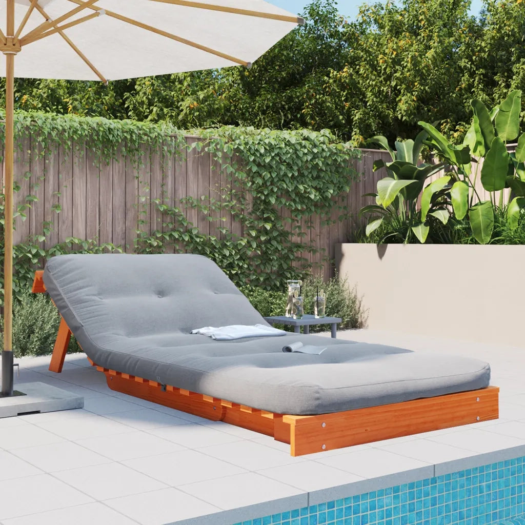 Divano Letto Futon con Materasso-Sofa Letto-Daybed Marrone Cera 90x206x11cm Pino