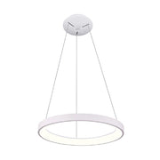 Trade Shop - Lampadario Pendente Led 42 W Cct Lampada Sospensione Circolare 58cm Luci Ufficio - Bianco