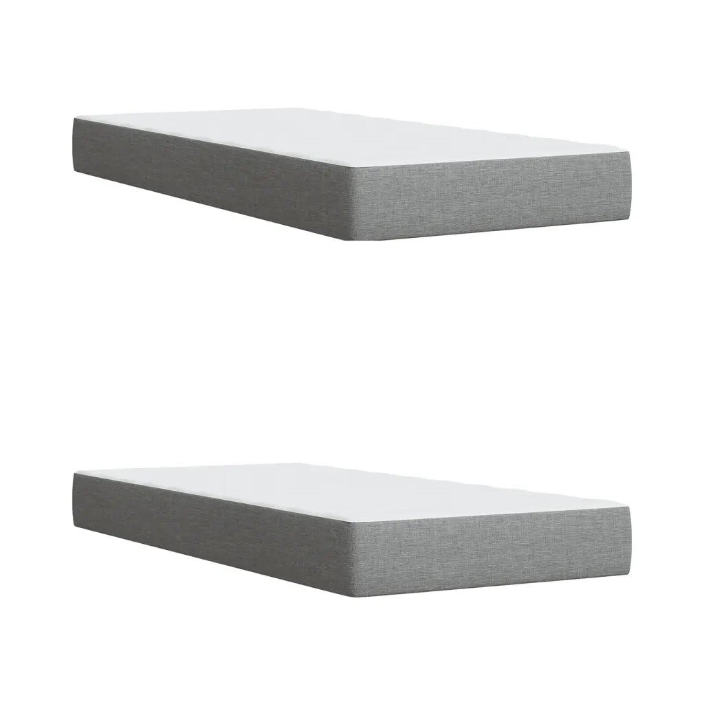 Giroletto a Molle con Materasso Grigio Chiaro 200x200cm Tessuto 3285401