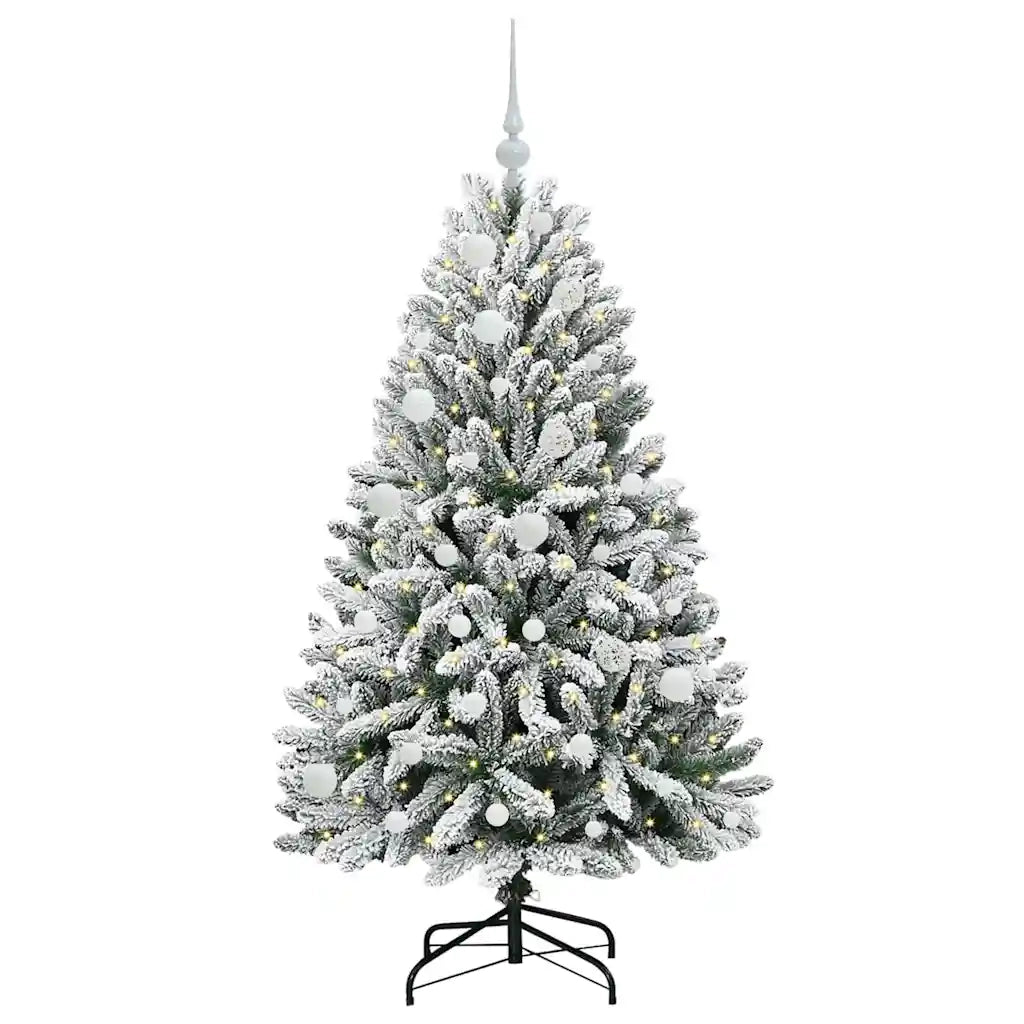Albero di Natale Artificiale-Albero Natalizio con 150 LED Verde e Bianco 150 cm 875582