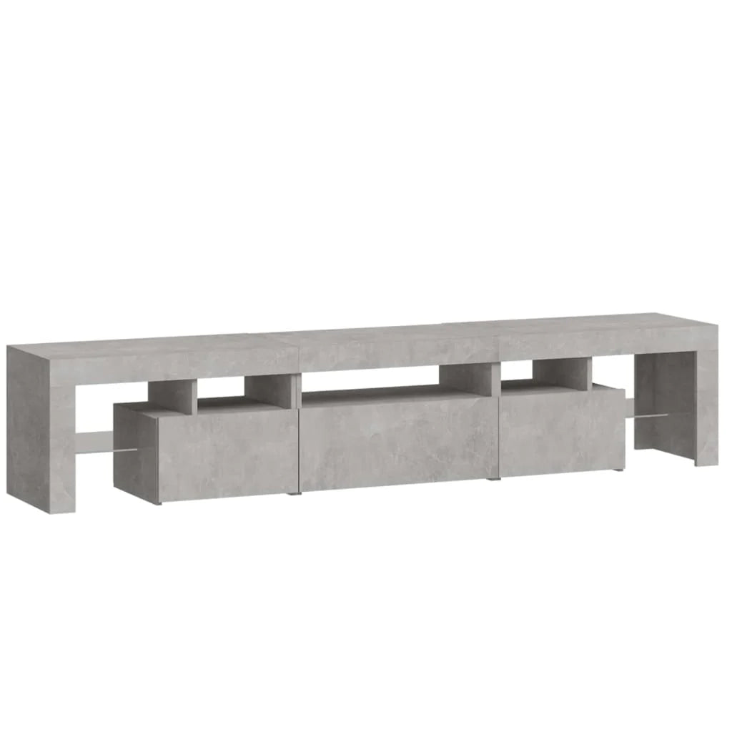 Mobile TV multimediale mensola TV credenza mobile TV per sala da pranzo soggiorno camera da letto con luci LED 200 x 36,5 x 40 cm grigio 02_0026552