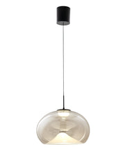 Brena - Lampada a sospensione singola cognac di Fabas Luce - Led 14W dimmerabile - Lampada da soffitto - Diametro 33cm