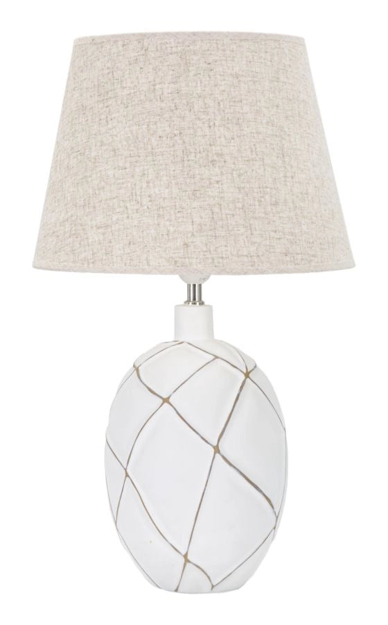 Lampada da Tavolo Lines 35x60x35 cm in Poliresina Bianco/Marrone
