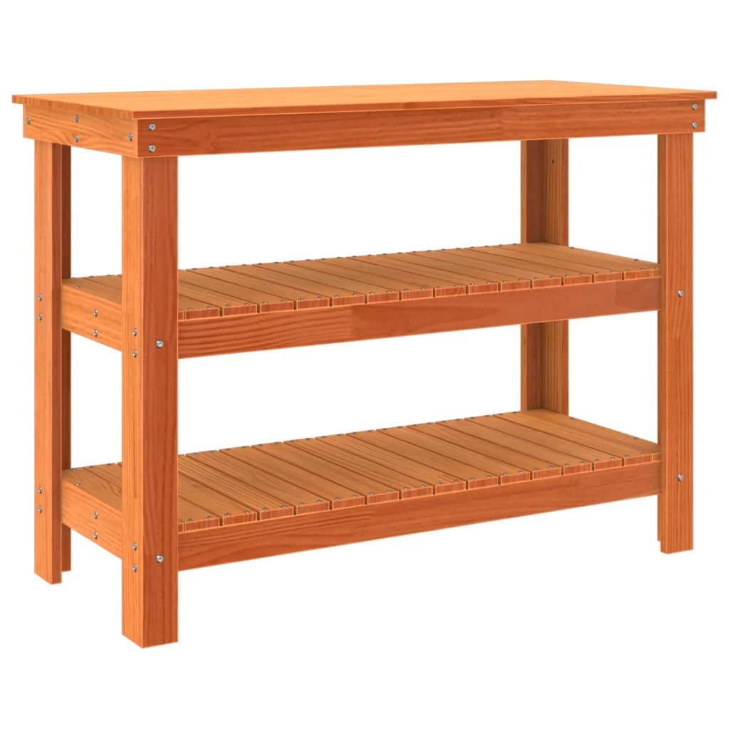 Banco da lavoro con lo scaffale Cera marrone 110,5 x 50 x 80 cm 865377