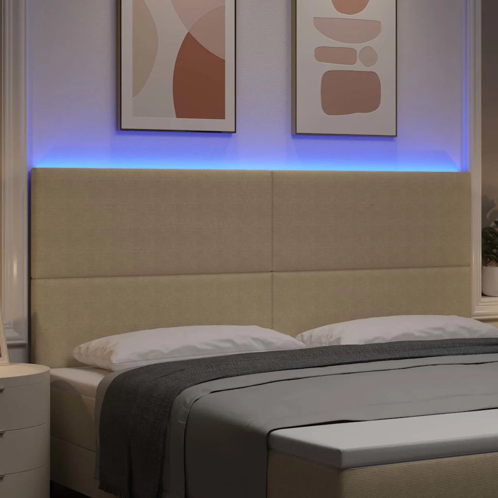 Testiera LED con testiera Grigio Verde 200 cm Tessuto in Cords 3338341