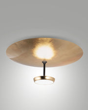 Plafoniera LED Yuko 40W 3200lm - Foglia Oro / Nero, Struttura in Metallo e Metacrilato, Dimmerabile a step, Luce Calda 3000K, IP20 - Yuko