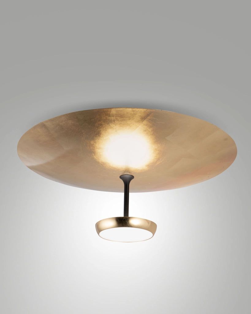 Plafoniera LED Yuko 40W 3200lm - Foglia Oro / Nero, Struttura in Metallo e Metacrilato, Dimmerabile a step, Luce Calda 3000K, IP20 - Yuko