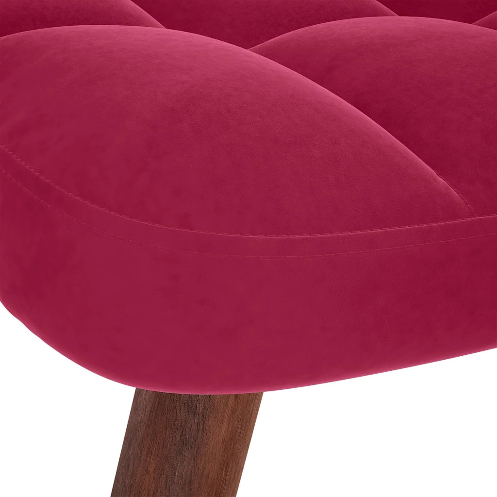 Divano Sedia-Poltrona Relax con Poggiapiedi Rosso Vino in Velluto 920242