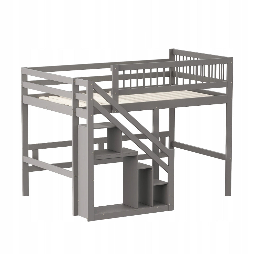 Letto in legno 140x200 - Xylo - Grigio senza materasso