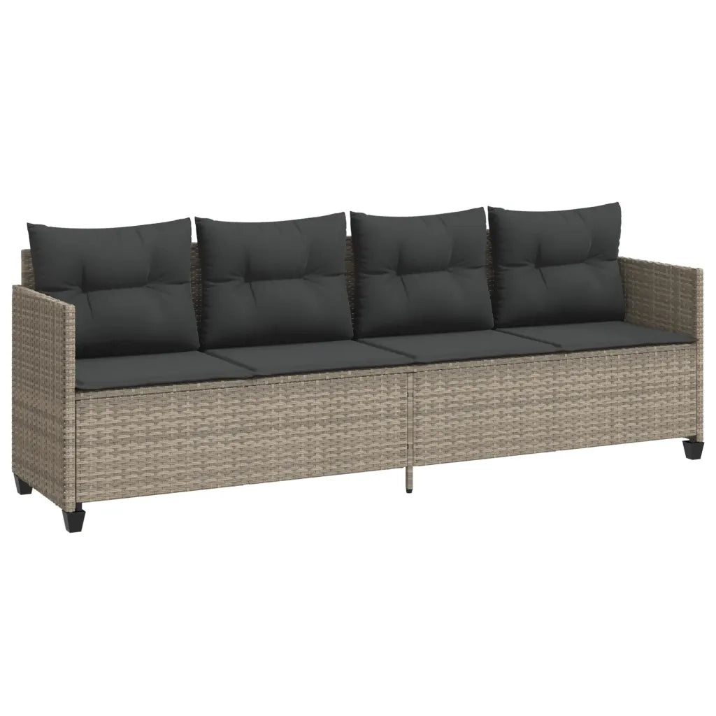 Set Divano da Giardino 5pz con Cuscini Grigio Chiaro Polyrattan 3261538
