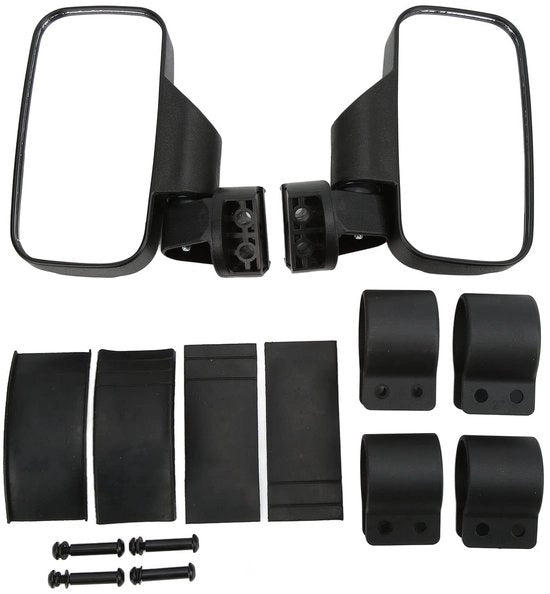 Specchio retrovisore fissa in plastica per sostituzione UTV - Set di 2 viti in acciaio inossidabile - Montaggio con vite da 1,75/2 pollici - Nero - Specchi