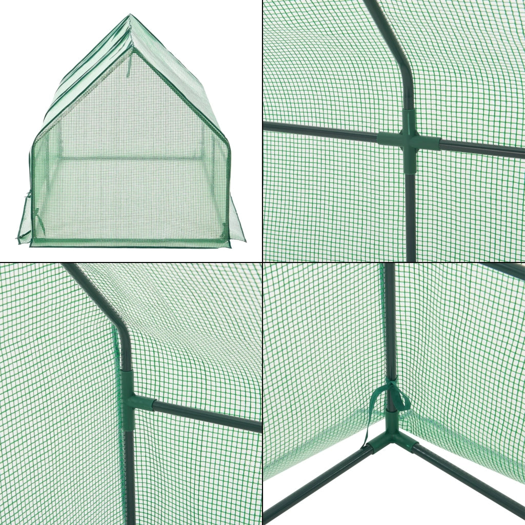 Cornice per finestra da giardino Nissewaard con 2 finestre in acciaio e polietilene 180 x 90 x 90 cm verde 03_0008269