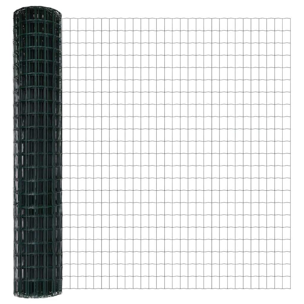 Recinzione Euro con 7 pali 1.5x10 m Acciaio zincato Verde