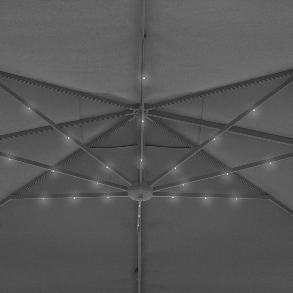 IDMarket - CALVI LED grigio 3x4 M parasole inclinabile a 360° con copertura