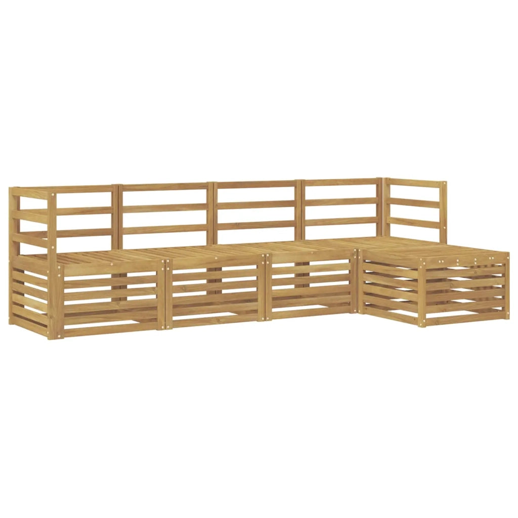 Set di divani da esterno 5 pcs Bianco Legno di Acacia Massello 3391654