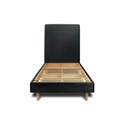Letto 90x200 cm con testata imbottita - tessuto bouclé