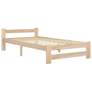 Letto singolo | Letto per adulti | Giroletto senza Materasso 90x200 cm in Legno Massello di Pino