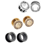 Orecchini per Tunnel 3 Paia - Acciaio Inossidabile - Diametro Interno 8g (3mm) - Leggero - Adatto a Varie Occasioni - Superficie Liscia Finemente Piegata - Orecchini per Pendenti