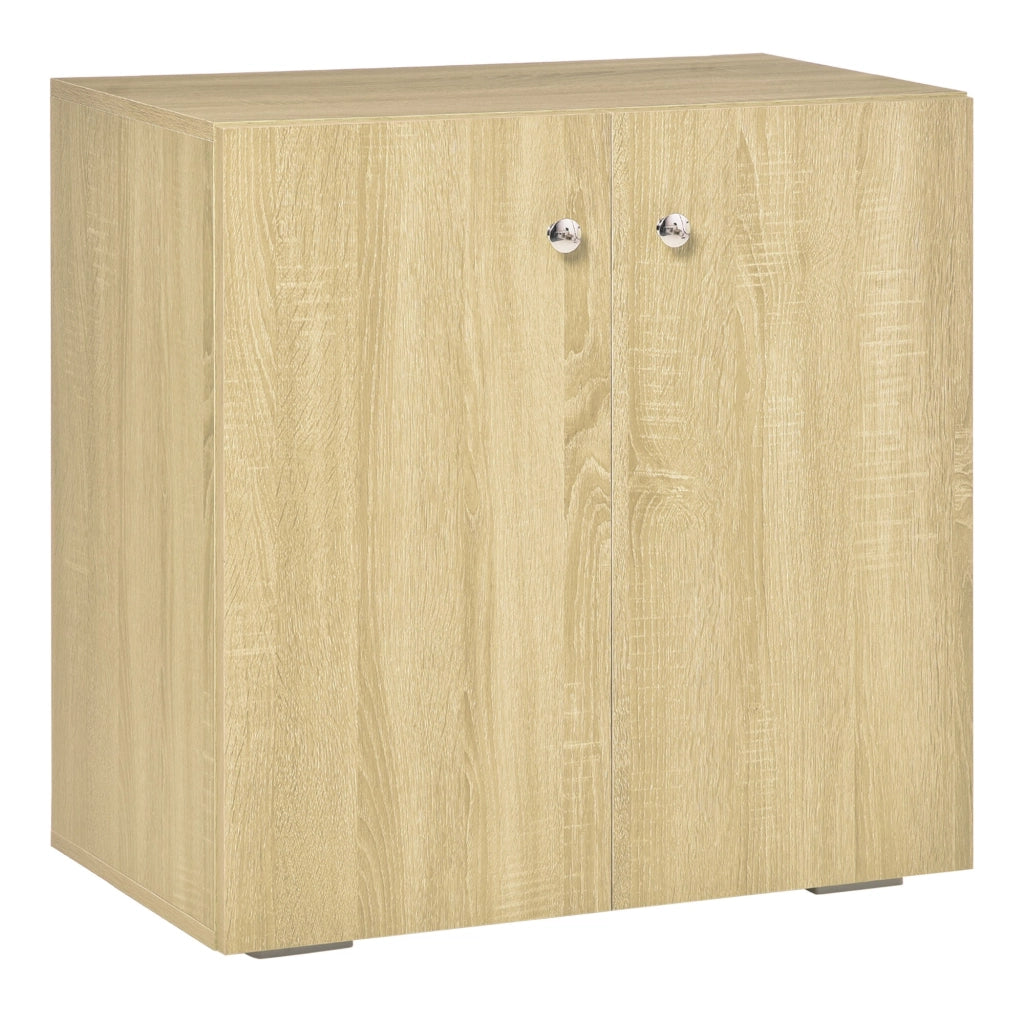 EasyComfort Mobiletto Multiuso a 2 Ante, Mobiletto Soggiorno o Ufficio in Legno con Maniglie in Alluminio, 70x39x70cm