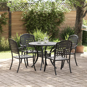 Set da Pranzo da Giardino in 5 Pezzi in Ghisa Nera