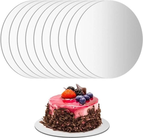 Piatti per torta da 10 pezzi in argento 30 cm - Base per torta rotonda - Piatto da torta riutilizzabile - Piatto per torta trasportabile - Sottopiatto per torta