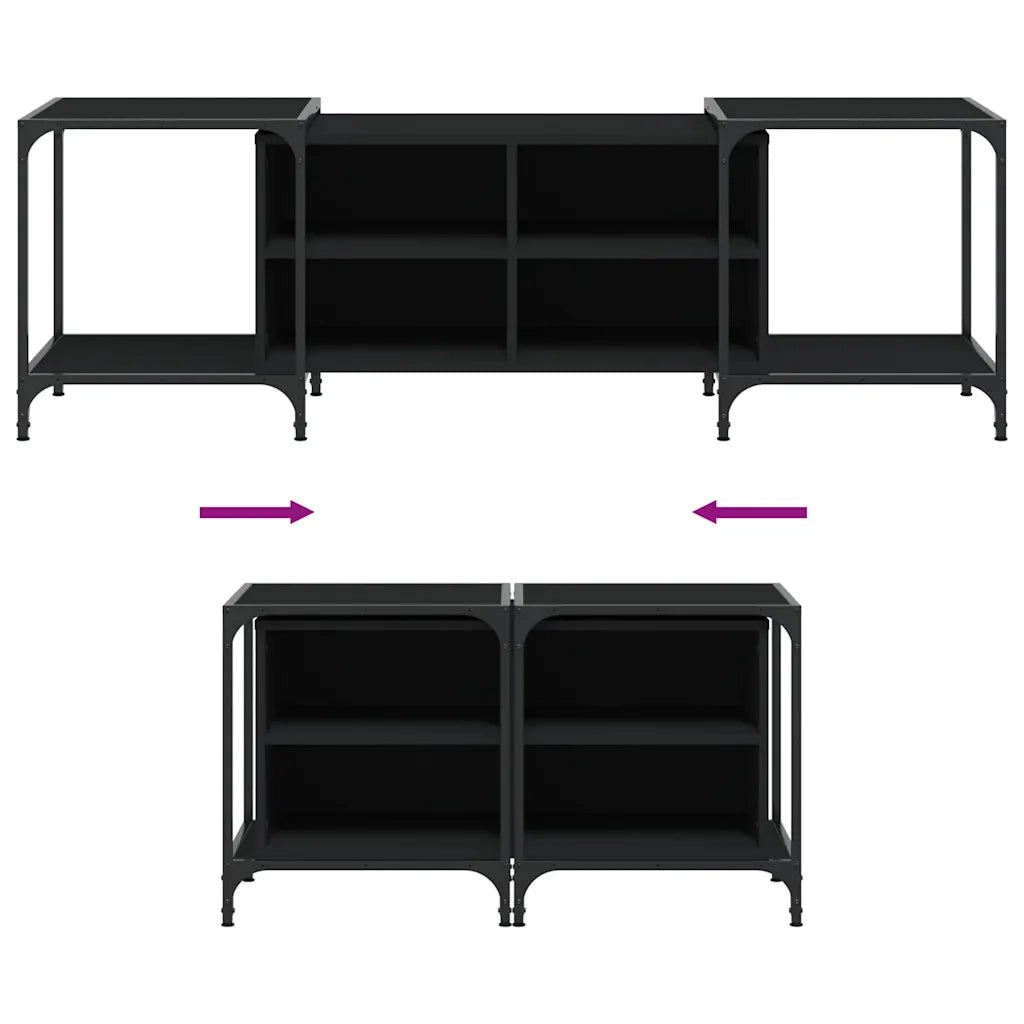 Mobile Porta TV-Mobile per TV-Credenza TV Nero 153x37x50 cm in Legno Multistrato