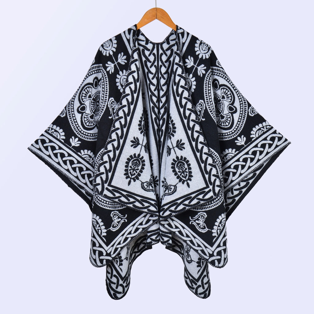 Sciarpe, scialli e mantelle calde da donna in jacquard di cashmere spesso, in stile europeo e americano, per autunno e inverno.