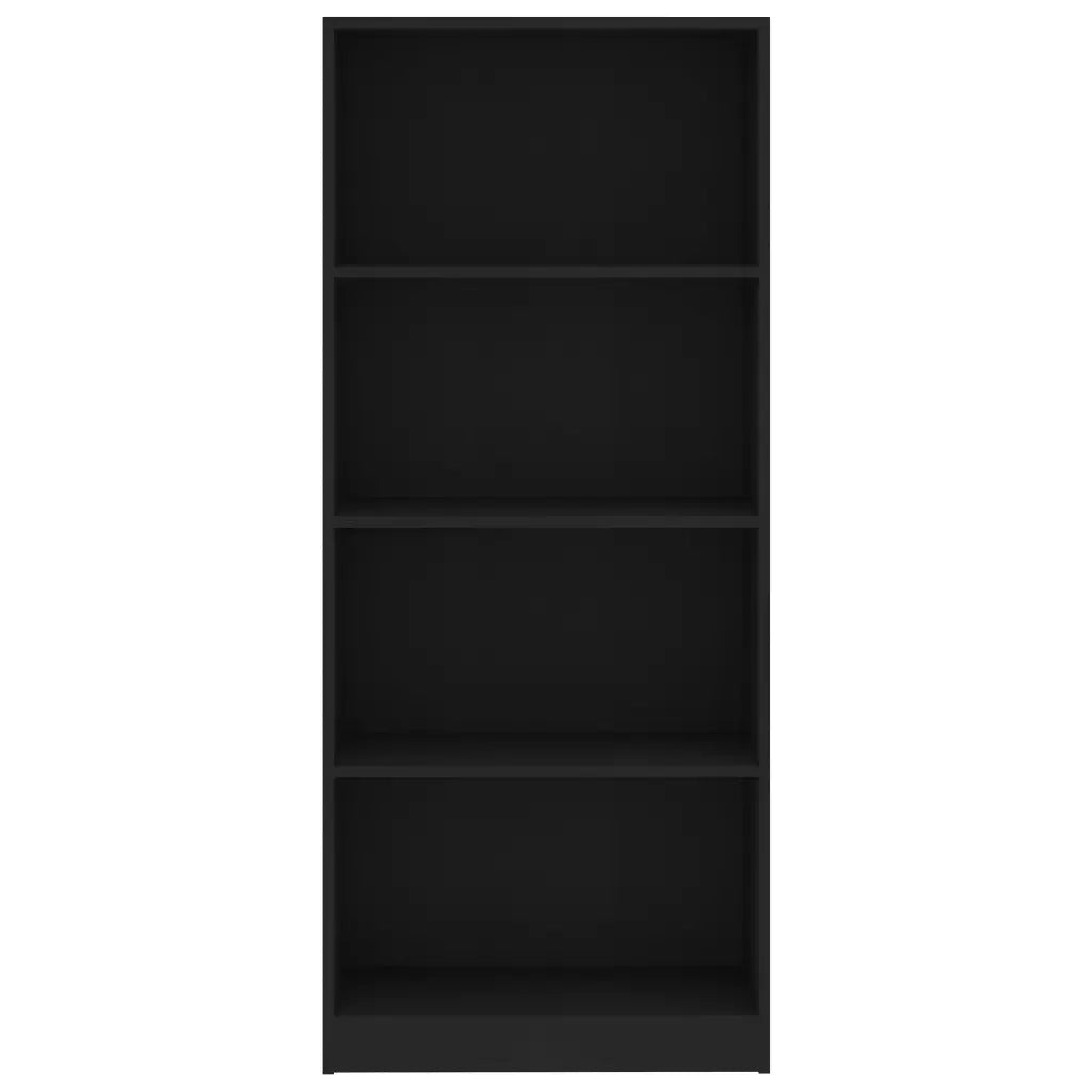 Libreria a 4 Ripiani Nera 60x24x142 cm in Truciolato cod mxl 12774