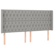 Testiera | Testata ad Orecchio Grigio Chiaro 183x16x118/128 cm in Tessuto