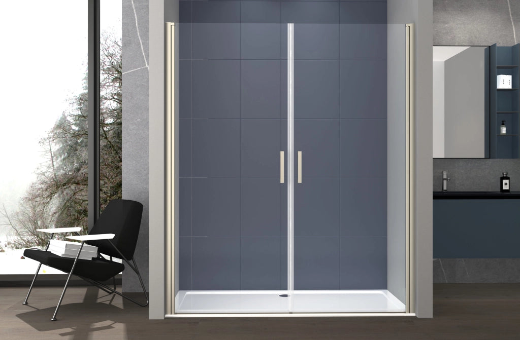 Box doccia nicchia 100 cm porta DUE BATTENTI H200 cm cristallo 6mm profilo CROMATO ZENO