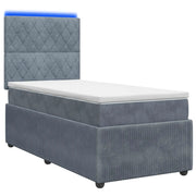 Letto Box Spring LED con Materasso Grigio Scuro 90 x 200 cm 3455988