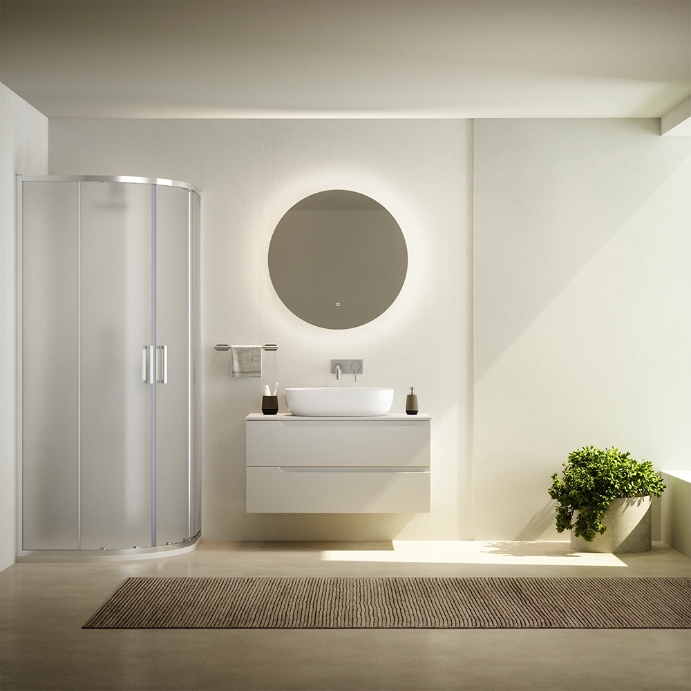 Box doccia semicircolare 80x80cm vetro 6mm opaco  | Aruba