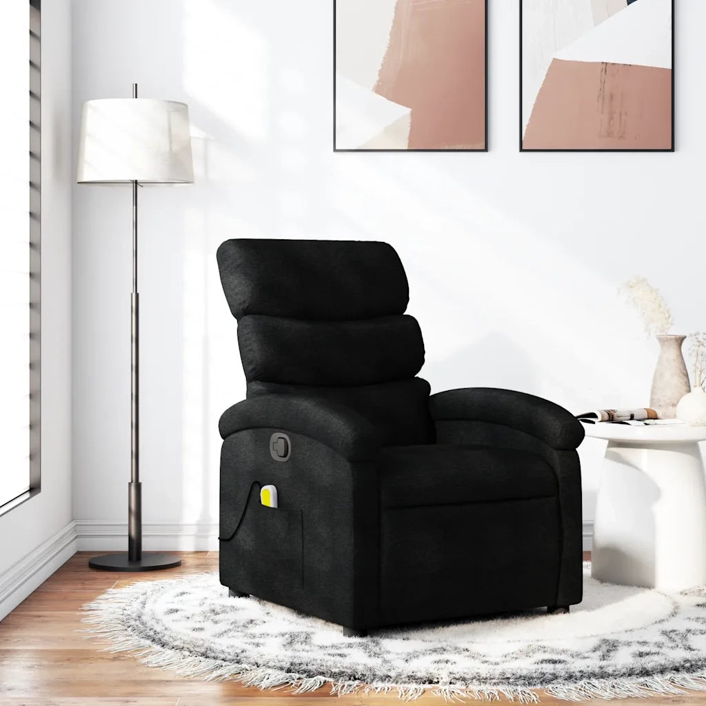 Divano Sedia-Poltrona reclinabile massaggiante in Tessuto Nero 238559
