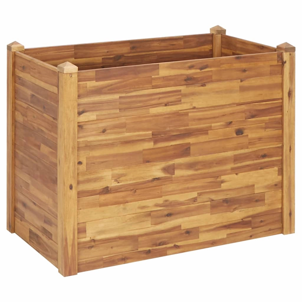 Fioriera rialzata per piante e fiori giardino 110 x 60 x 84 cm legno massello di acacia 02_0000985