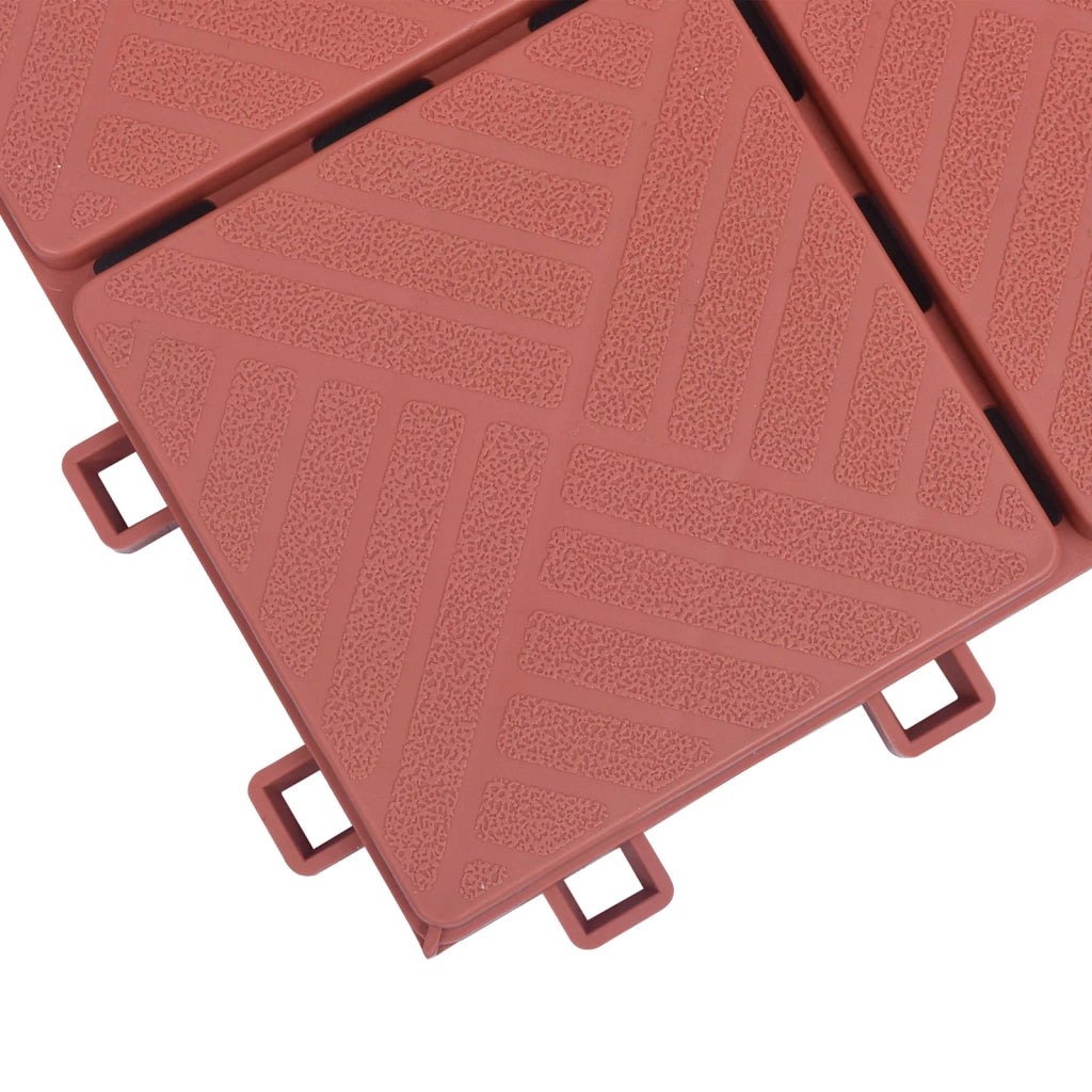 Piastrella per Decking 10 pcs Rosso 30,5 x 30,5 x 2,2 cm