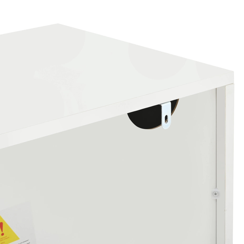 Mobile porta TV con 2 cassetti, 2 vani aperti e 2 ante, LED, legno truciolare bianco 180 × 40 × 45 cm