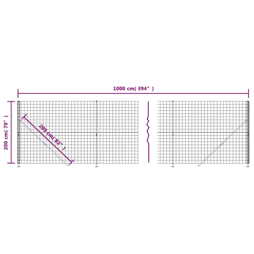 Recinzione Metallica con Flangia Antracite 2x10 m 154326