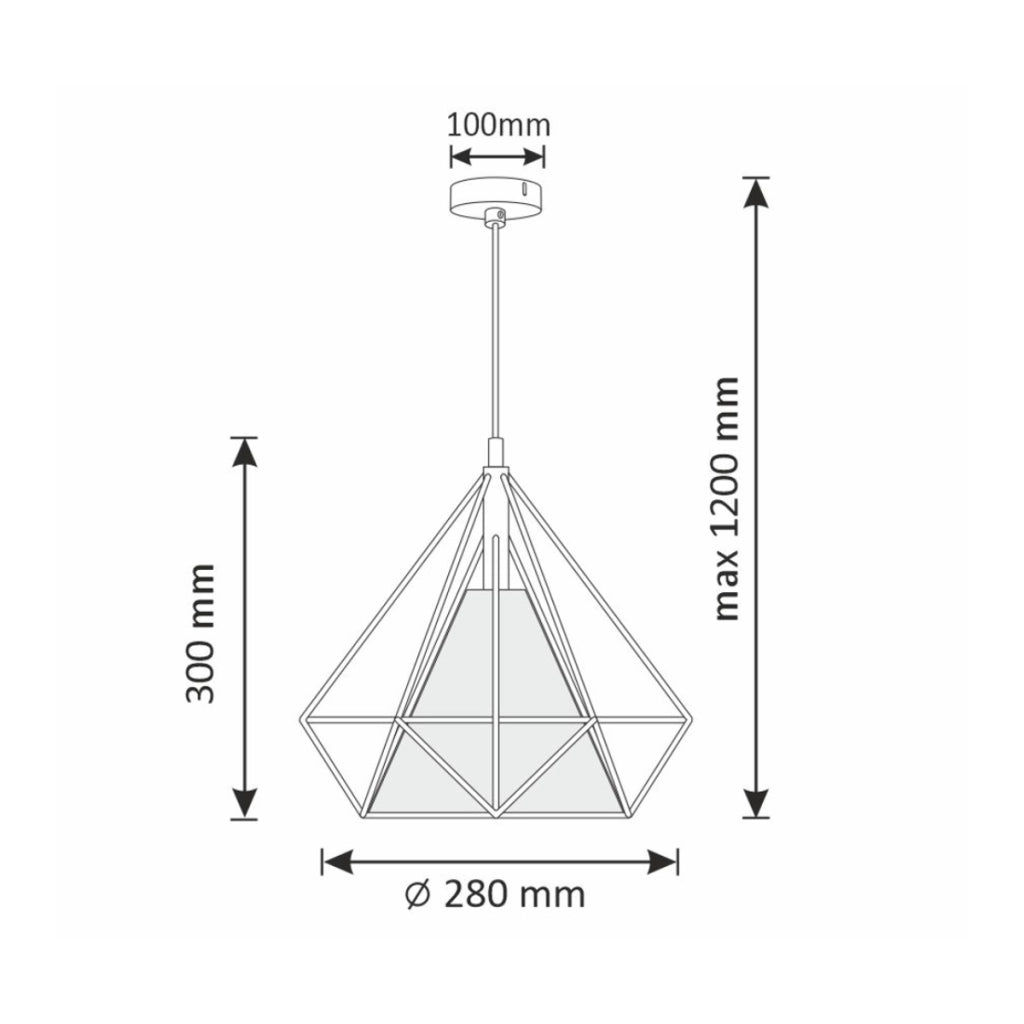 Lampada a sospensione Polux Hira industriale oro/nera E27 Ø28