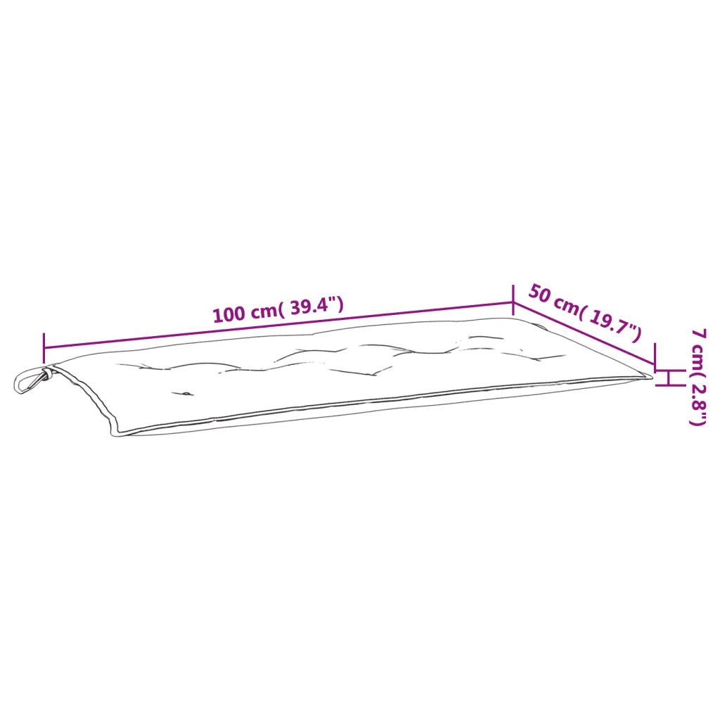Cuscini Panca da Giardino 2 pz | Cuscini per sedie Grigi 100x50x7cm Tessuto Oxford