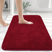 Badmat rossa 40x60 cm con microvezzi morbidi, matraccia di doccia asciugabile, antiscivolo, badmat morbido