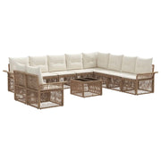Set Divano da Giardino 11 pcs Beige polyrattan