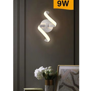 Trade Shop - Applique Led Da Muro 9 Watt Curva Spirale Luce Naturale Fredda Calda E58 Bianca - -bianco Caldo      -