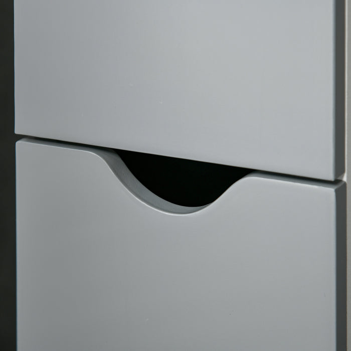 Mobile a Colonna da Bagno 15,2x29,8x118 cm in Legno Bianco e Grigio